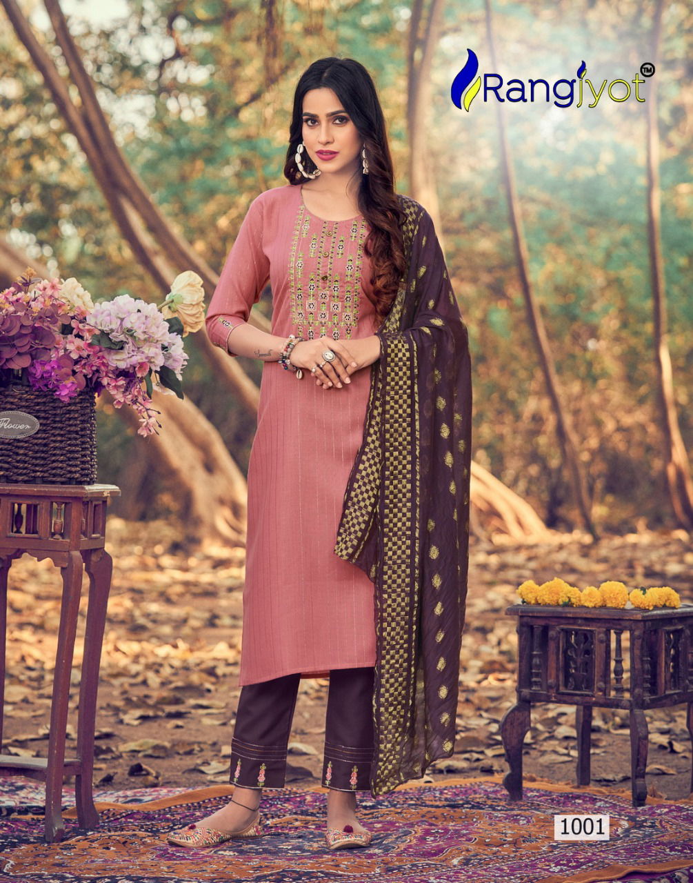 Rangjyot Sakshi New Exclusive Wear Kurti Pant With Dupatta Collection